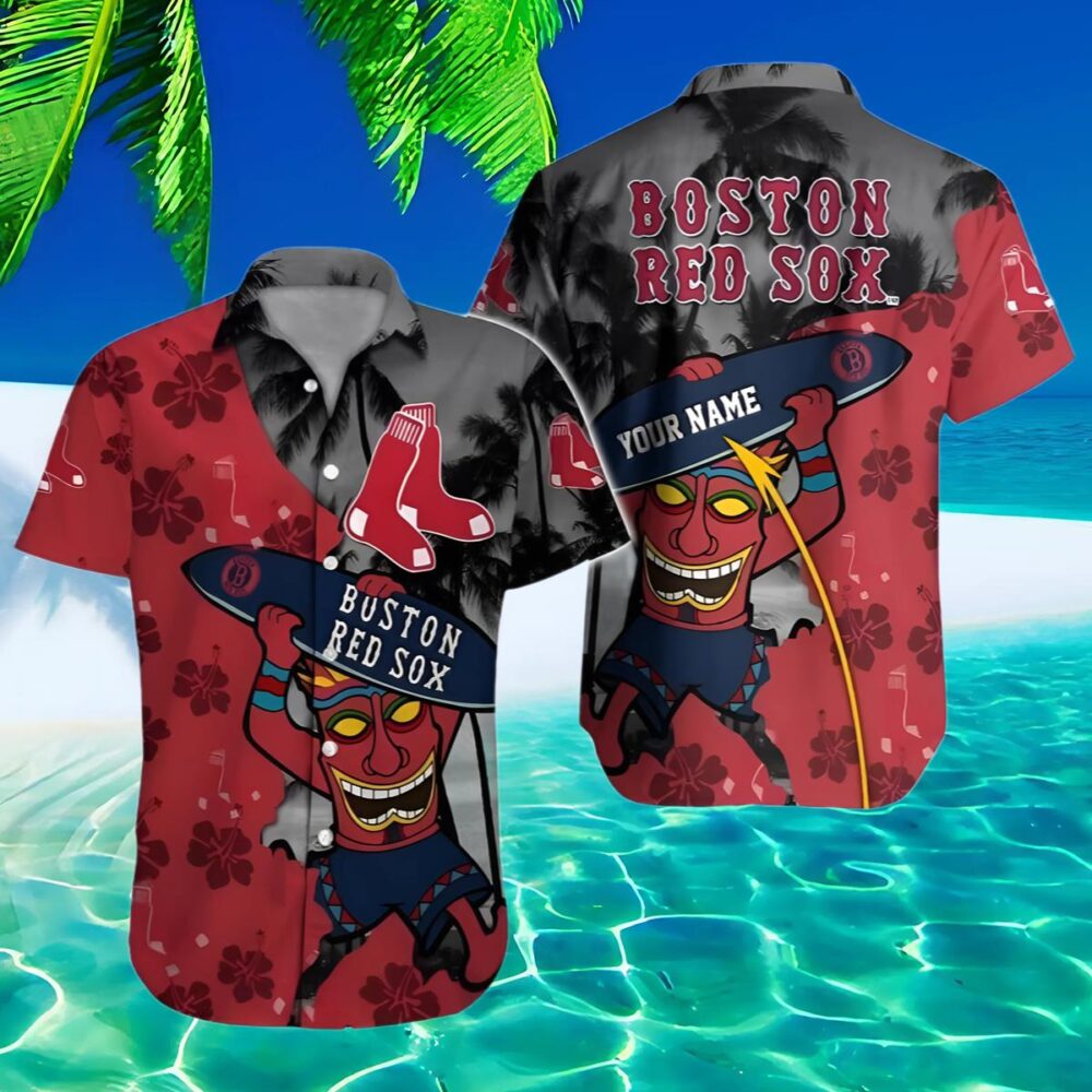 Funny Boston Red Sox Festive Tiki Hawaiian Shirt MLB Aloha Shirt Gift For Fans 2