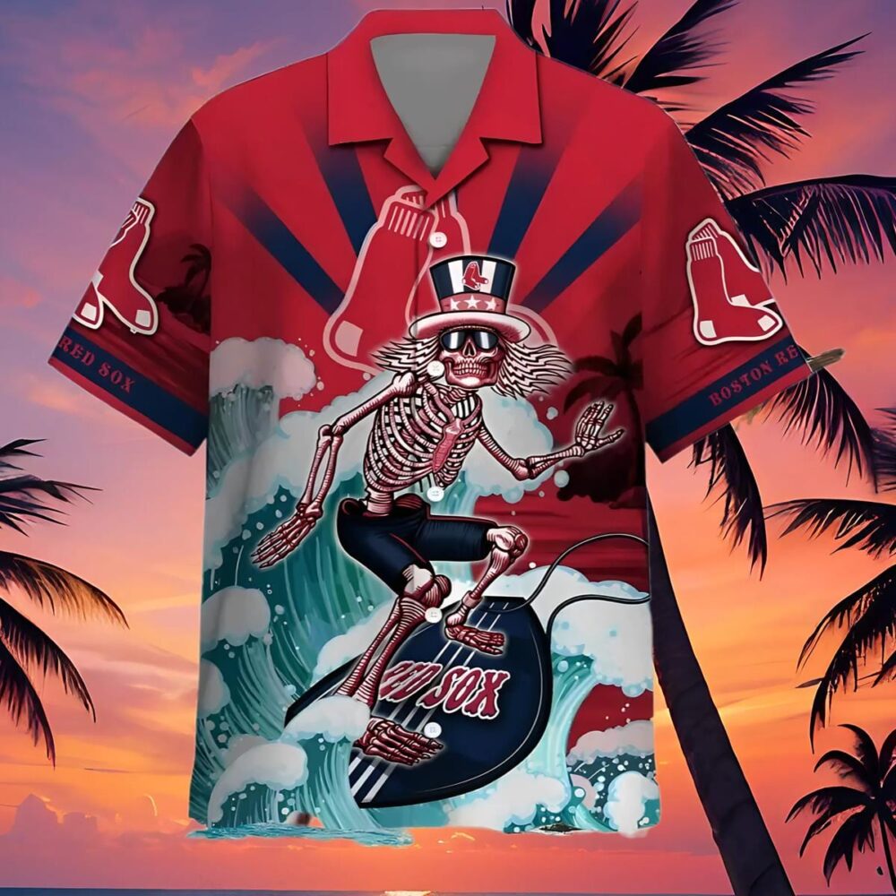 Grateful Dead Boston Red Sox Hawaiian Shirt MLB Aloha Shirt Gift For Fans 4