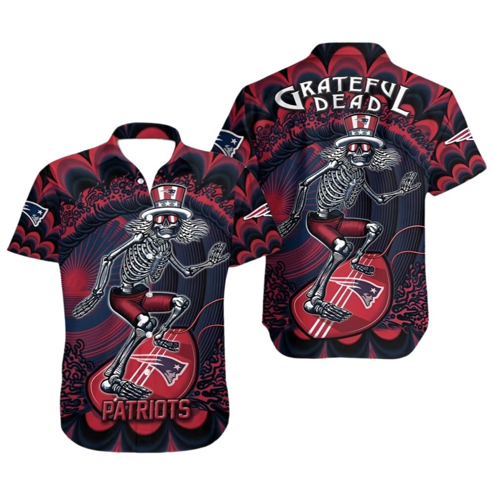 Grateful Dead New England Patriots Hawaiian Shirt NFL Gifts For Fans 1