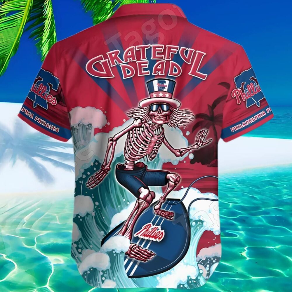 Grateful Dead Philadelphia Phillies Hawaiian Shirt MLB Aloha Shirt Gift For Fans 2