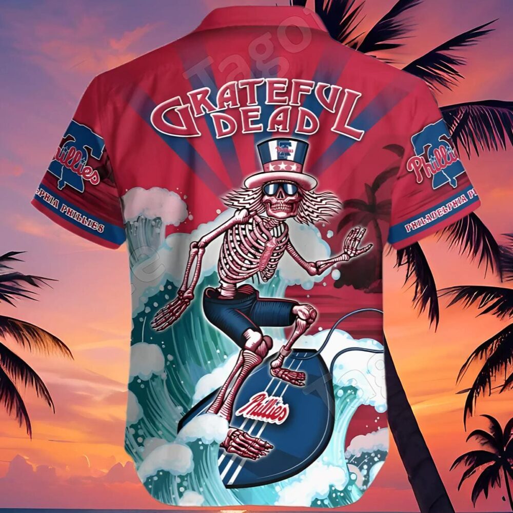 Grateful Dead Philadelphia Phillies Hawaiian Shirt MLB Aloha Shirt Gift For Fans 4