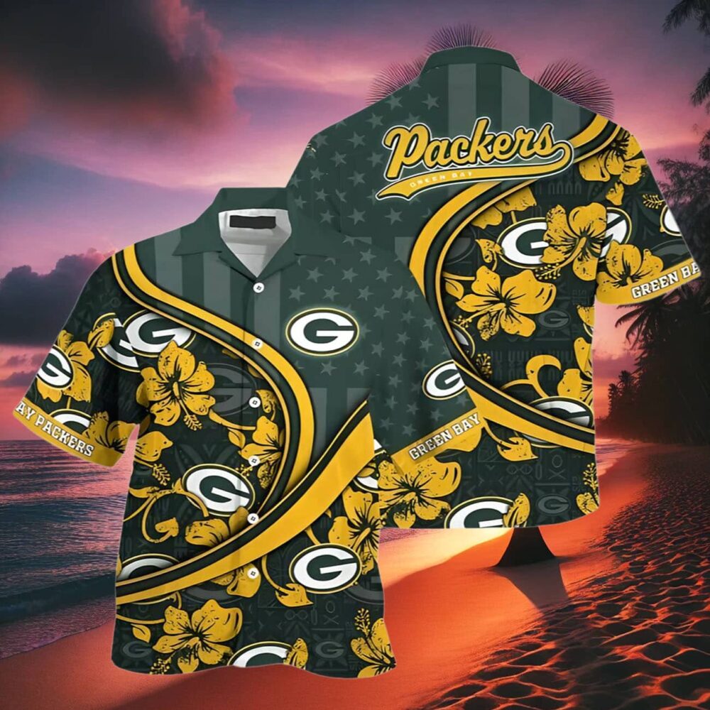 Green Bay Packers Hawaiian Shirt Hibiscus NFL Gifts For Fans 2