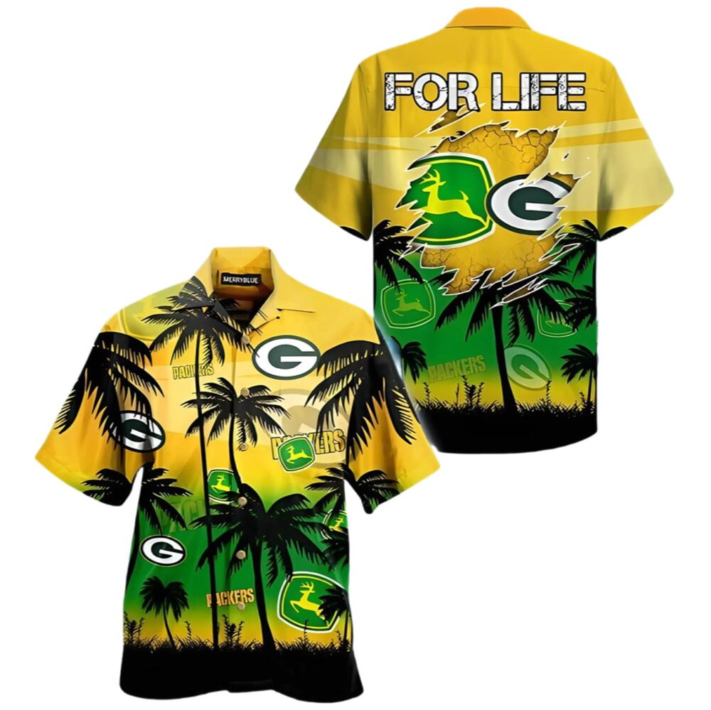 Green Bay Packers John Deere Hawaiian Shirt For Fans NFL Gifts For Fans 1