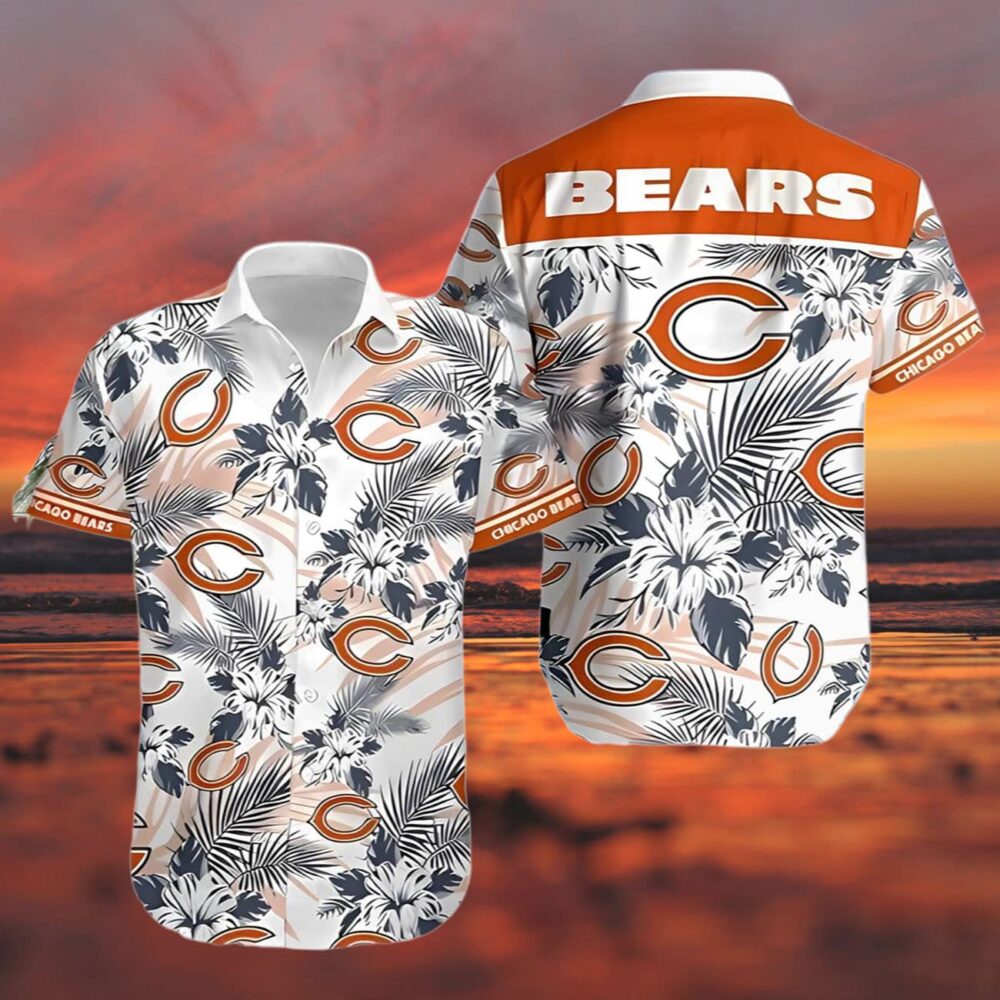 Hibiscus Flower Chicago Bears Hawaiian Shirt NFL Gifts For Fans 3