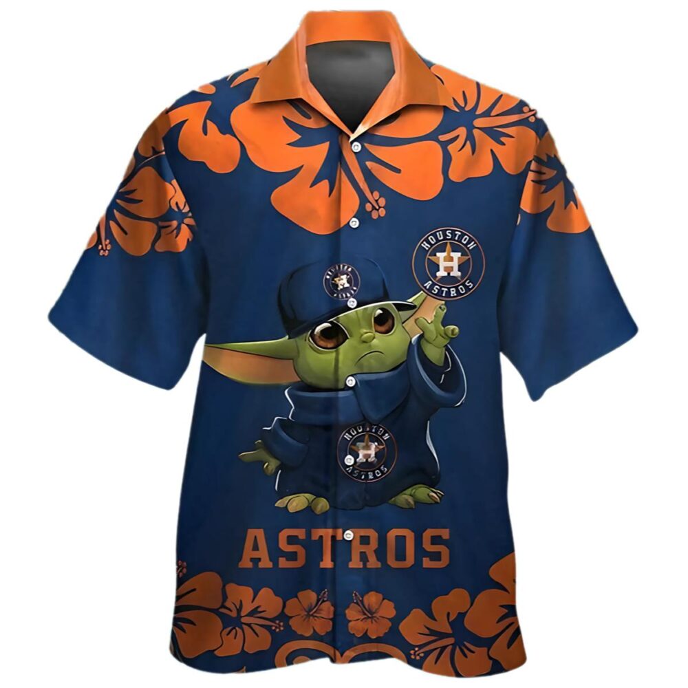 Houston Astros And Baby Yoda Disney Hawaiian Shirt MLB Aloha Shirt Gift For Fans 1