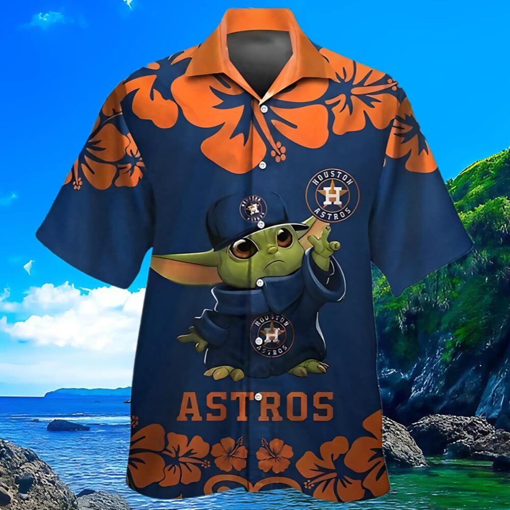 Houston Astros And Baby Yoda Disney Hawaiian Shirt MLB Aloha Shirt Gift For Fans 3