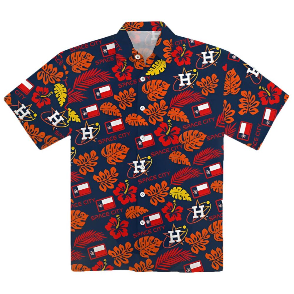 Houston Astros Hawaiian Shirt Red Floral Pattern MLB Aloha Shirt Gift For Fans 1