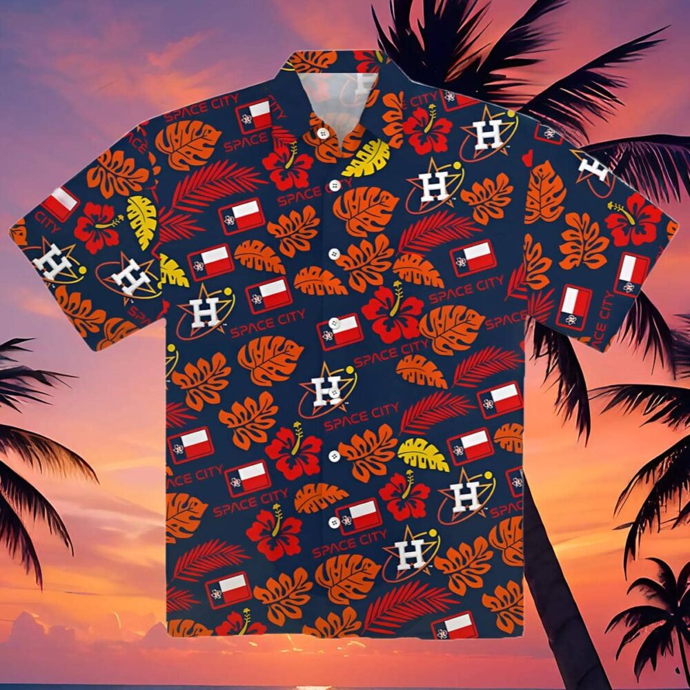 Houston Astros Hawaiian Shirt Red Floral Pattern MLB Aloha Shirt Gift For Fans 4