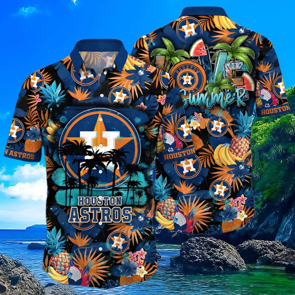 Houston Astros Tropical Sunset Hawaiian Shirt MLB Aloha Shirt Gift For Fans 3