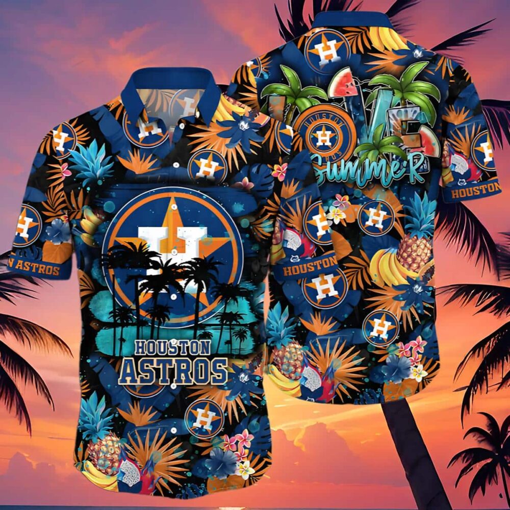 Houston Astros Tropical Sunset Hawaiian Shirt MLB Aloha Shirt Gift For Fans 4