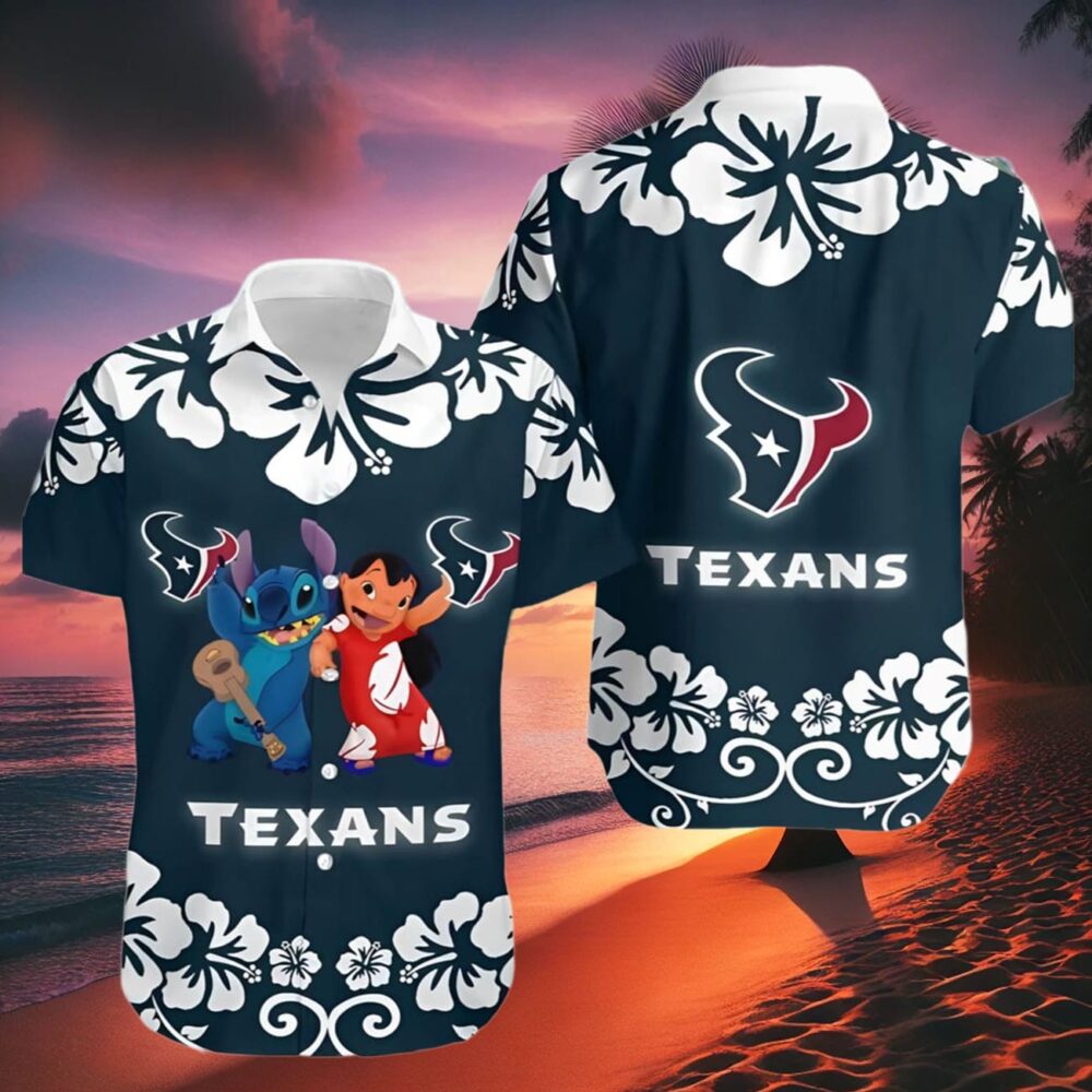 Houston Texans Hawaiian Shirt Stitch And Lilo NFL Gifts For Fans 2