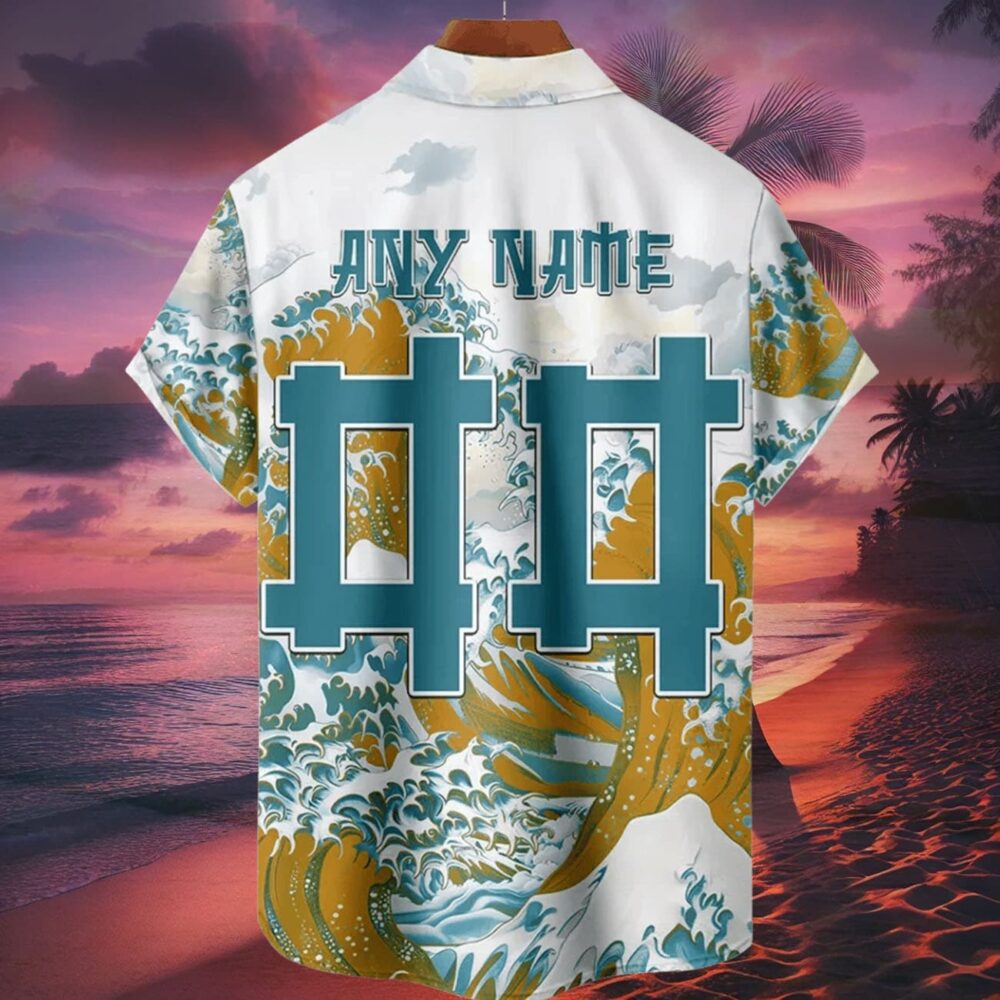 Jacksonville Jaguars Great Wave Hawaiian Shirt Personalized Name And Number NFL Gift For Fans 2