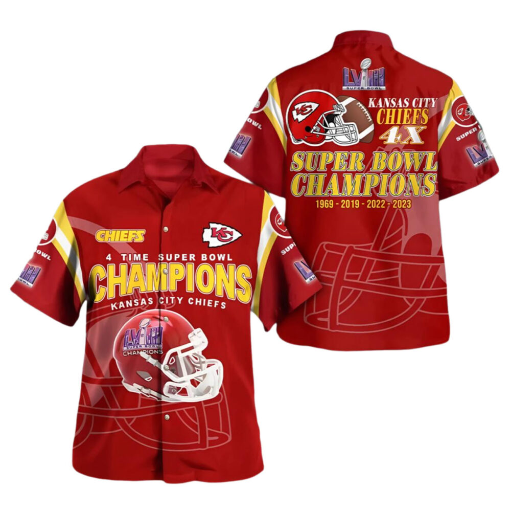 Kansas City Chiefs Super Bowl Hawaiian Shirt Lviii Champions NFL Gifts For Fans 1