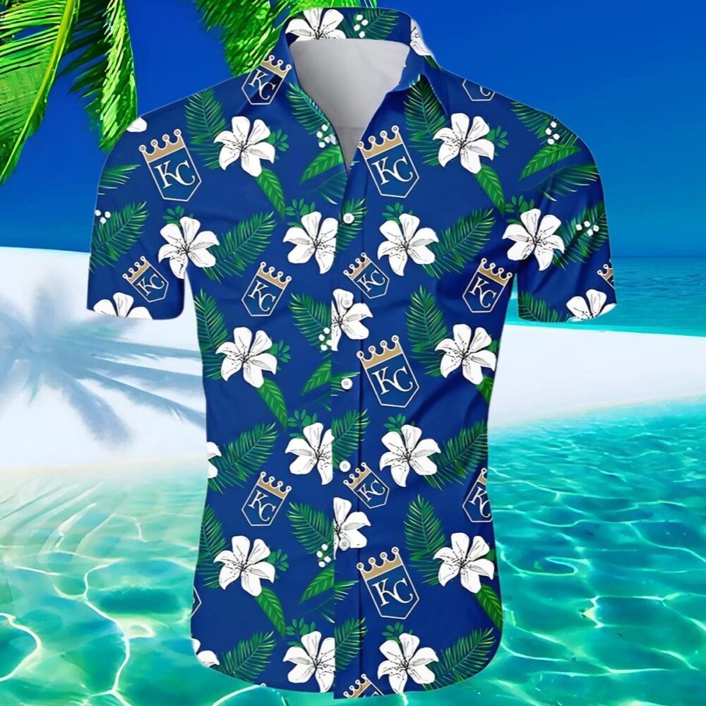 Kansas City Royals Hawaiian Shirt Tropical Flower Gift For Fans MLB Aloha Shirt Gift For Fans 2