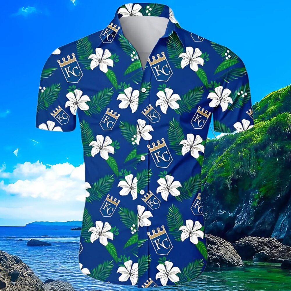 Kansas City Royals Hawaiian Shirt Tropical Flower Gift For Fans MLB Aloha Shirt Gift For Fans 3