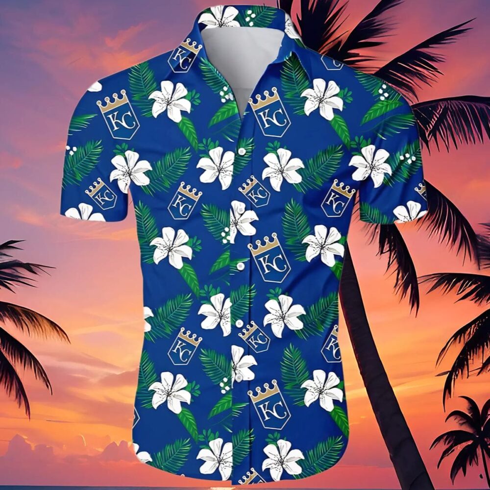 Kansas City Royals Hawaiian Shirt Tropical Flower Gift For Fans MLB Aloha Shirt Gift For Fans 4