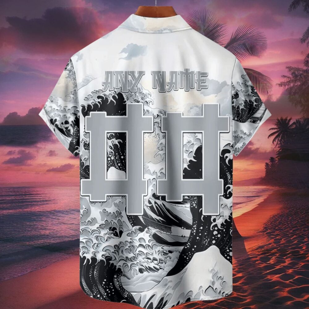 Las Vegas Raiders Great Wave Hawaiian Shirt Personalized Name And Number NFL Gift For Fans 2