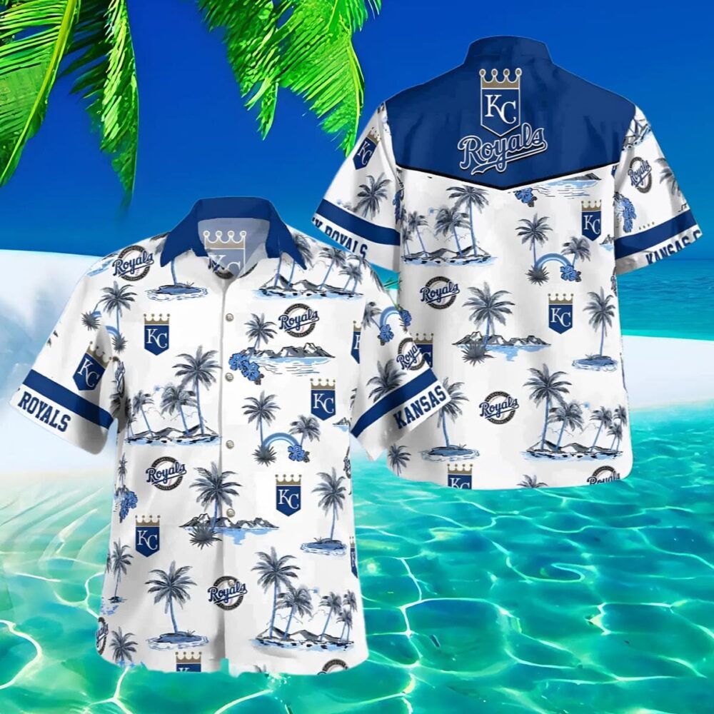 Logo Kansas City Royals Hawaiian Shirt White MLB Aloha Shirt Gift For Fans 2