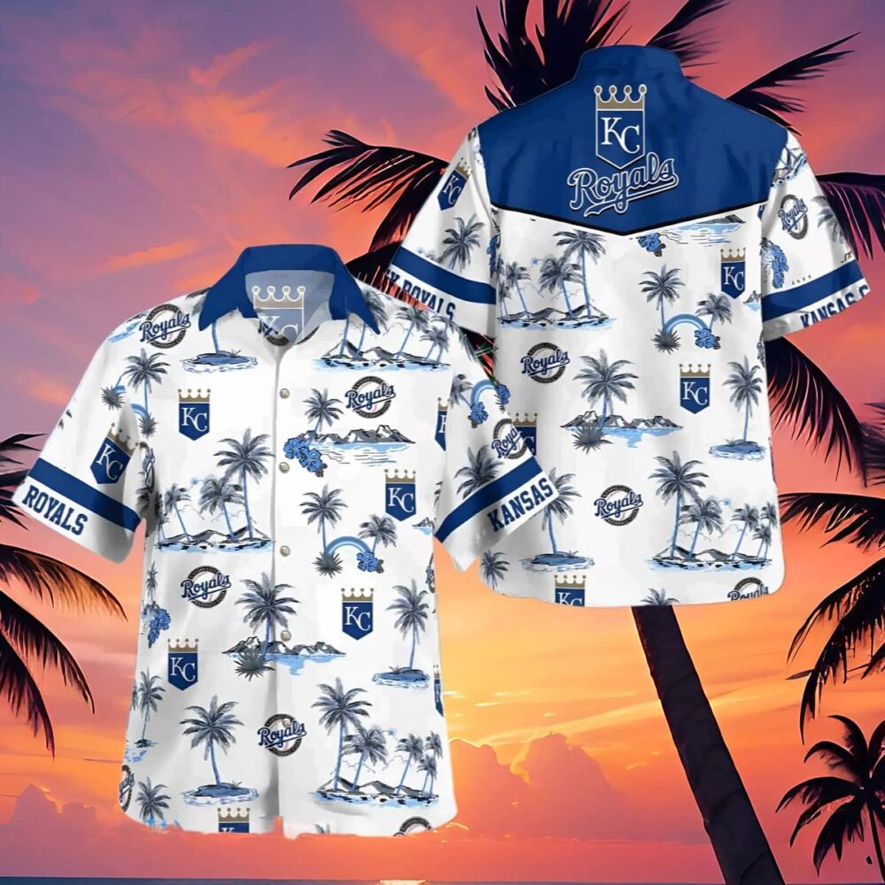 Logo Kansas City Royals Hawaiian Shirt White MLB Aloha Shirt Gift For Fans 4