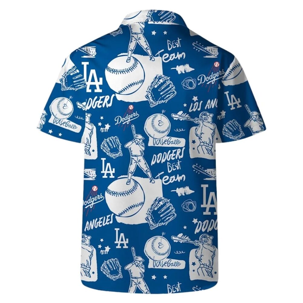 Los Angeles Dodgers Baseball Doodle Hawaiian Shirt MLB Aloha Shirt Gift For Fans 3