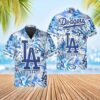 Los Angeles Dodgers Big Logo Floral Hawaiian Shirt MLB Aloha Shirt Gift For Fans 1