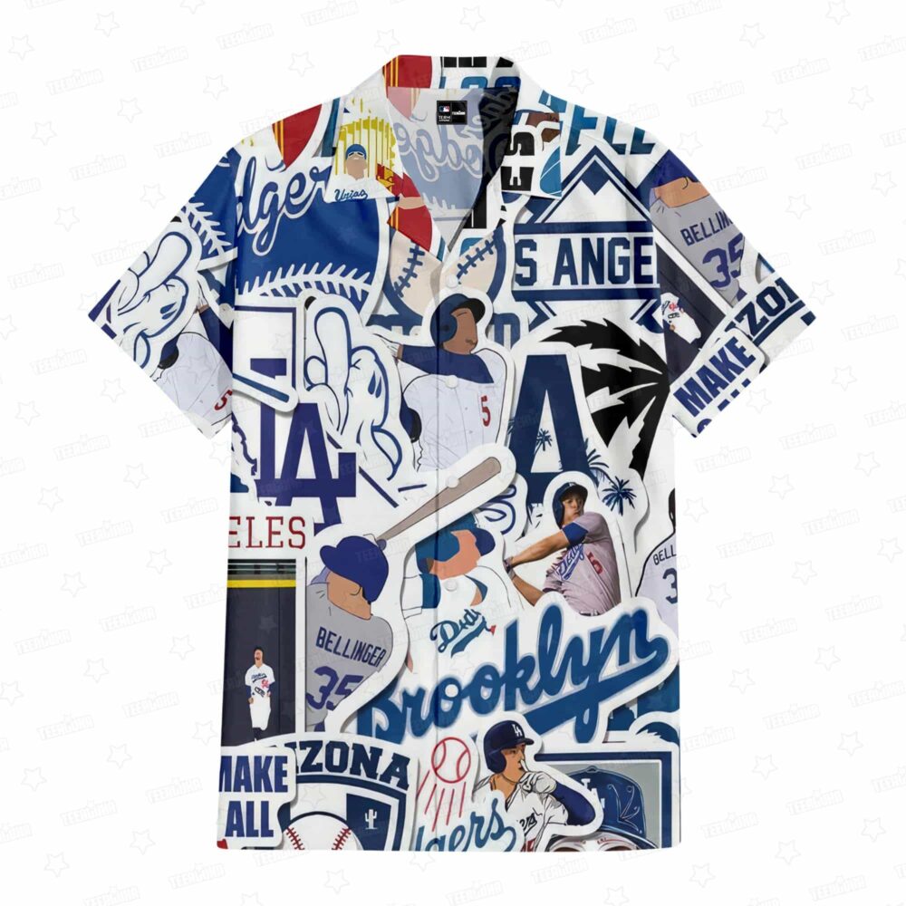 Los Angeles Dodgers Dynamic Emblem Hawaiian Shirt MLB Aloha Shirt Gift For Fans 1