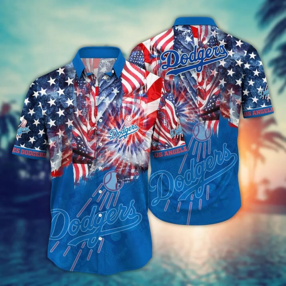 Los Angeles Dodgers Fireworks Celebration Hawaiian Shirt MLB Aloha Shirt Gift For Fans 1