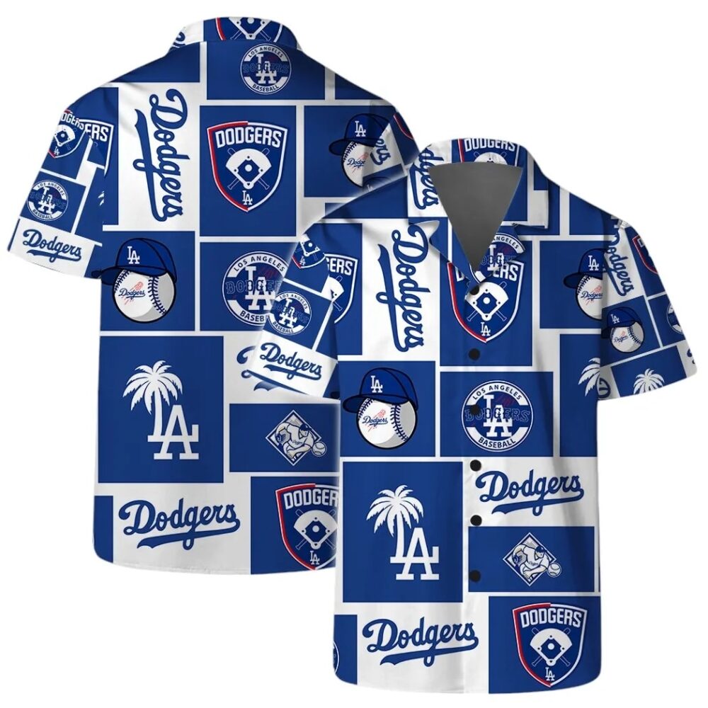 Los Angeles Dodgers Icon Block Hawaiian Shirt MLB Aloha Shirt Gift For Fans 1