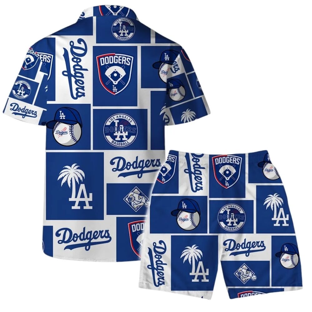 Los Angeles Dodgers Icon Block Hawaiian Shirt MLB Aloha Shirt Gift For Fans 2