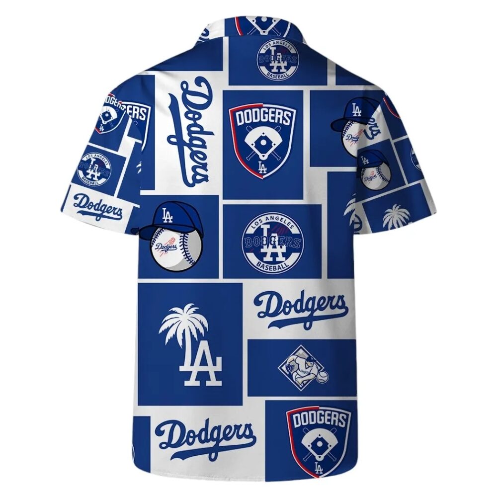 Los Angeles Dodgers Icon Block Hawaiian Shirt MLB Aloha Shirt Gift For Fans 4