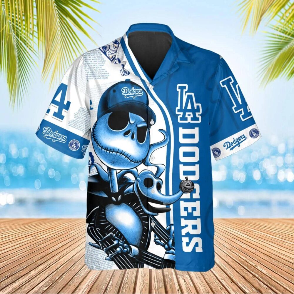 Los Angeles Dodgers Skeleton Swag Hawaiian Shirt MLB Aloha Shirt Gift For Fans 2