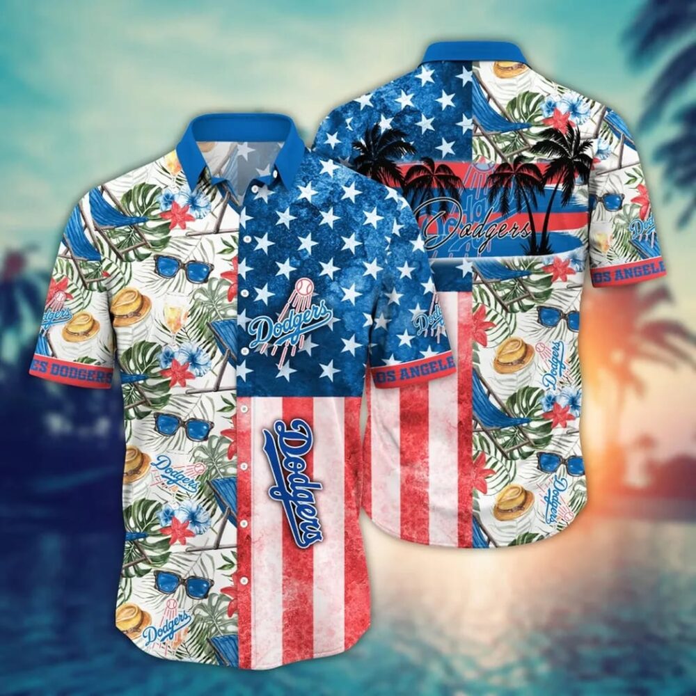 Los Angeles Dodgers Tropical Stars Stripes Hawaiian Shirt MLB Aloha Shirt Gift For Fans 1