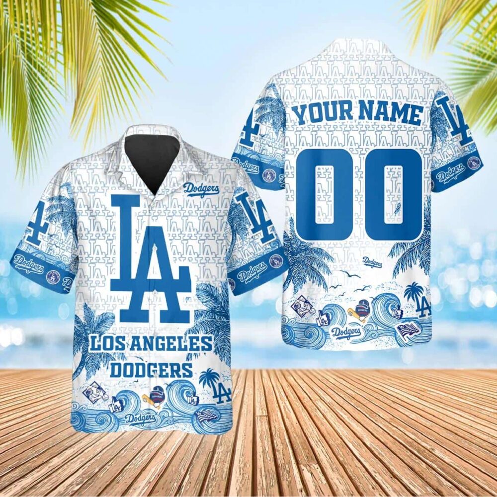 Los Angeles Dodgers Wave Palms Hawaiian Shirt MLB Aloha Shirt Gift For Fans 1