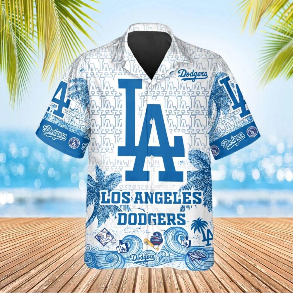 Los Angeles Dodgers Wave Palms Hawaiian Shirt MLB Aloha Shirt Gift For Fans 2