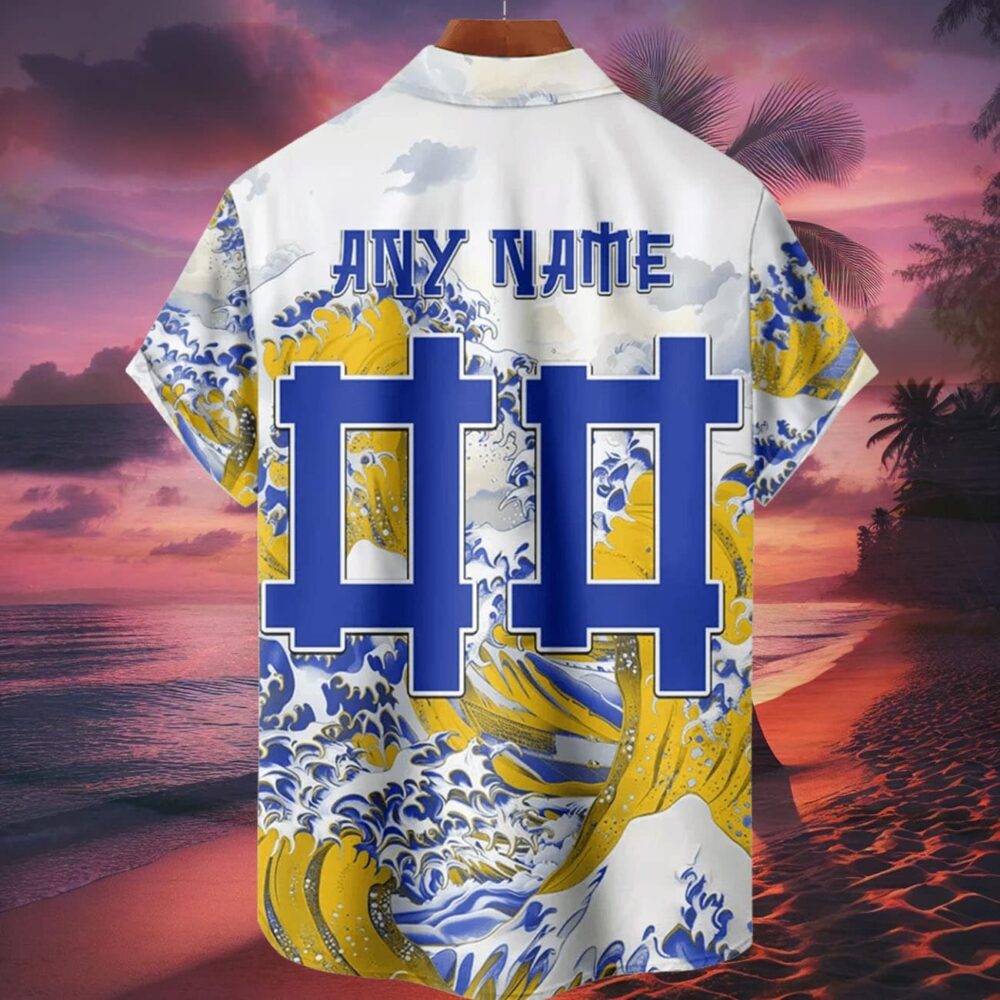 Los Angeles Rams Great Wave Hawaiian Shirt Personalized Name And Number NFL Gift For Fans 2