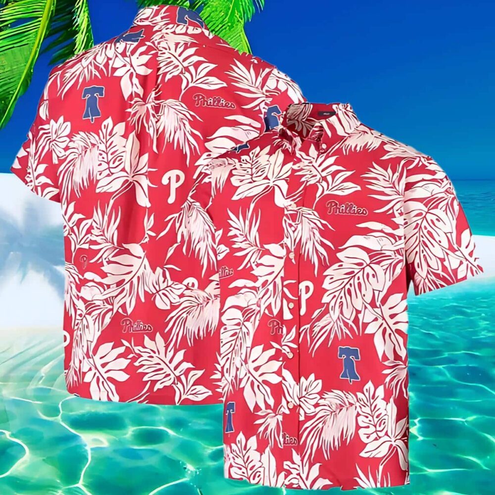 Men S Reyn Spooner Red Philadelphia Phillies Hawaiian Shirt Mens Floral Pattern MLB Aloha Shirt Gift For Fans 2