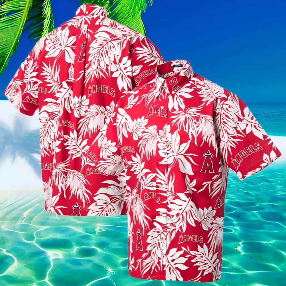 Mens Los Angeles Angels Reyn Spooner Red Angels Hawaiian Shirt MLB Aloha Shirt Gift For Fans 2