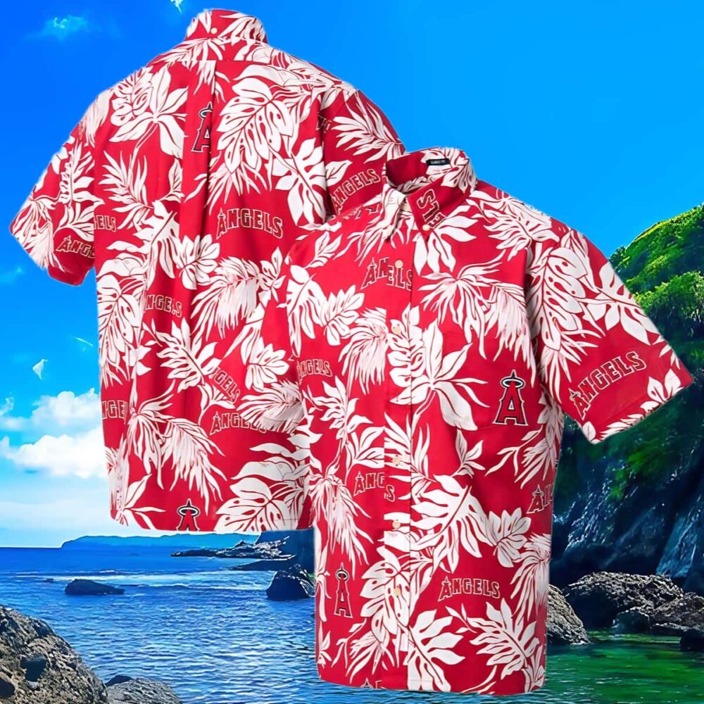 Mens Los Angeles Angels Reyn Spooner Red Angels Hawaiian Shirt MLB Aloha Shirt Gift For Fans 3