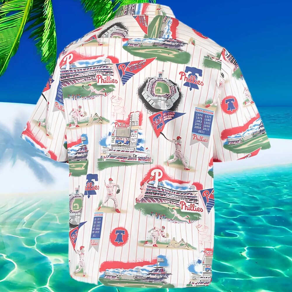 Mens Reyn Spooner White Philadelphia Phillies Hawaiian Shirt MLB Aloha Shirt Gift For Fans 2