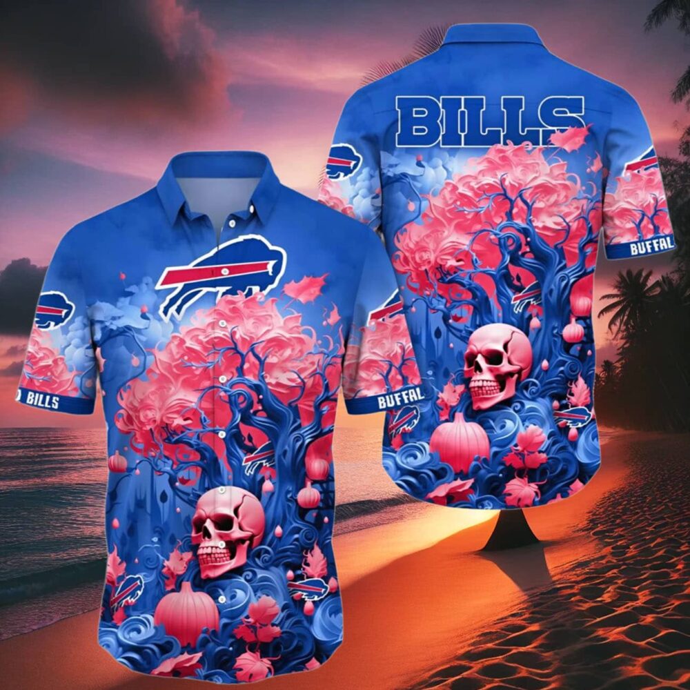 Mens Skull Hawaiian Shirts Buffalo Bills NFL Gifts For Fans 2