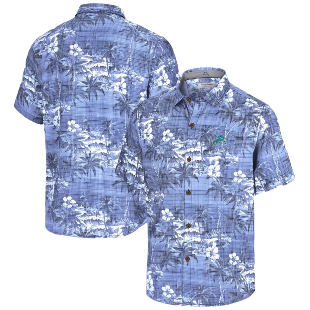 Mens Tommy Bahama Blue Detroit Lions Hawaiian Shirt NFL Gifts For Fans 1