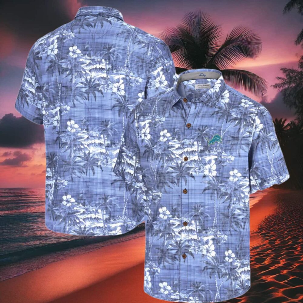 Mens Tommy Bahama Blue Detroit Lions Hawaiian Shirt NFL Gifts For Fans 2