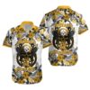 Metallica Skull And Flower Pittsburgh Steelers Hawaiian Shirt NFL Gifts For Fans 1