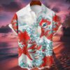 Miami Dolphins Great Wave Hawaiian Shirt Personalized Name And Number NFL Gift For Fans 1