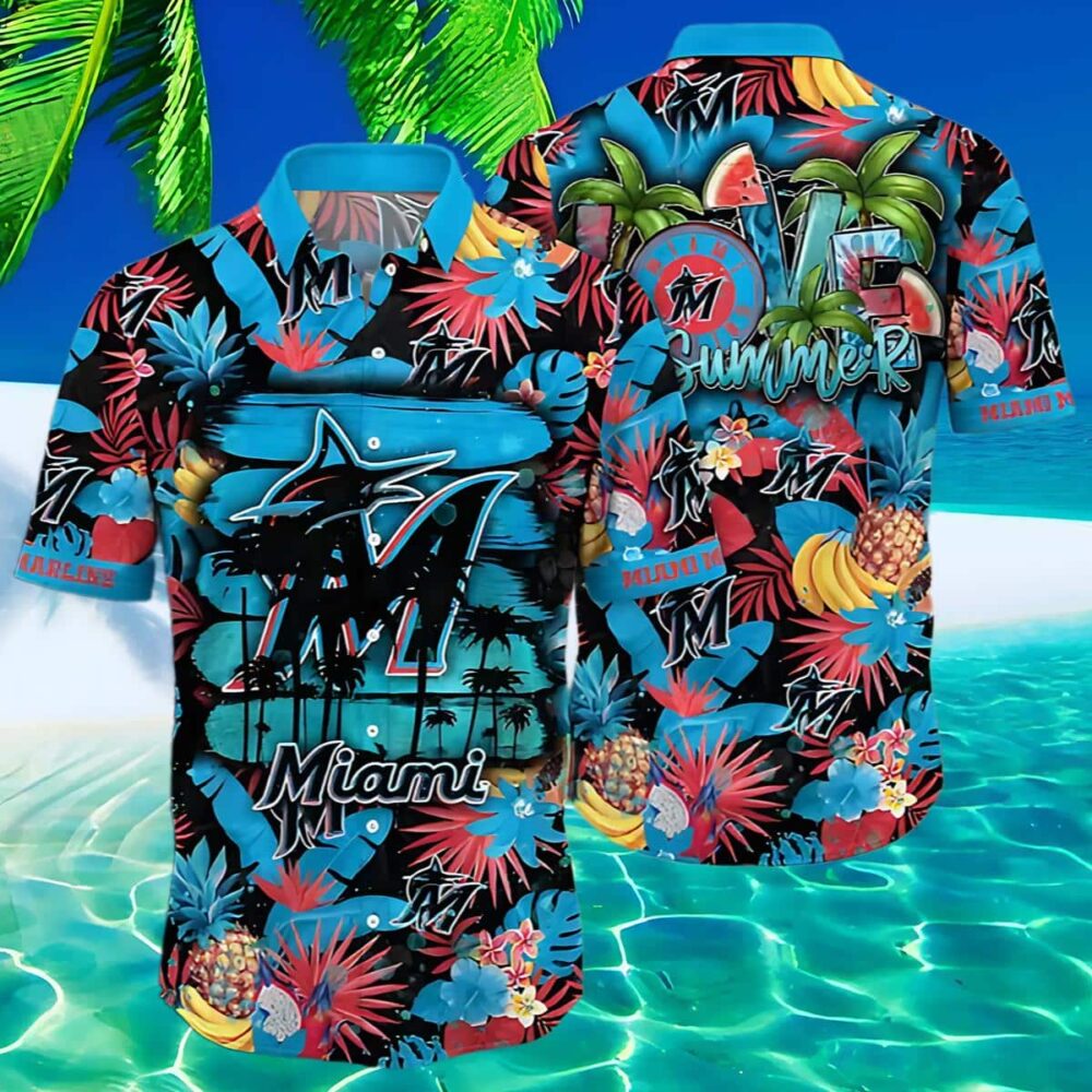 Miami Marlins Hawaiian Shirt Heatwave Aloha Shirt MLB Aloha Shirt Gift For Fans 2