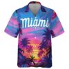 Miami Marlins Hawaiian Shirt Purple Coconut Tree Pattern MLB Aloha Shirt Gift For Fans 1