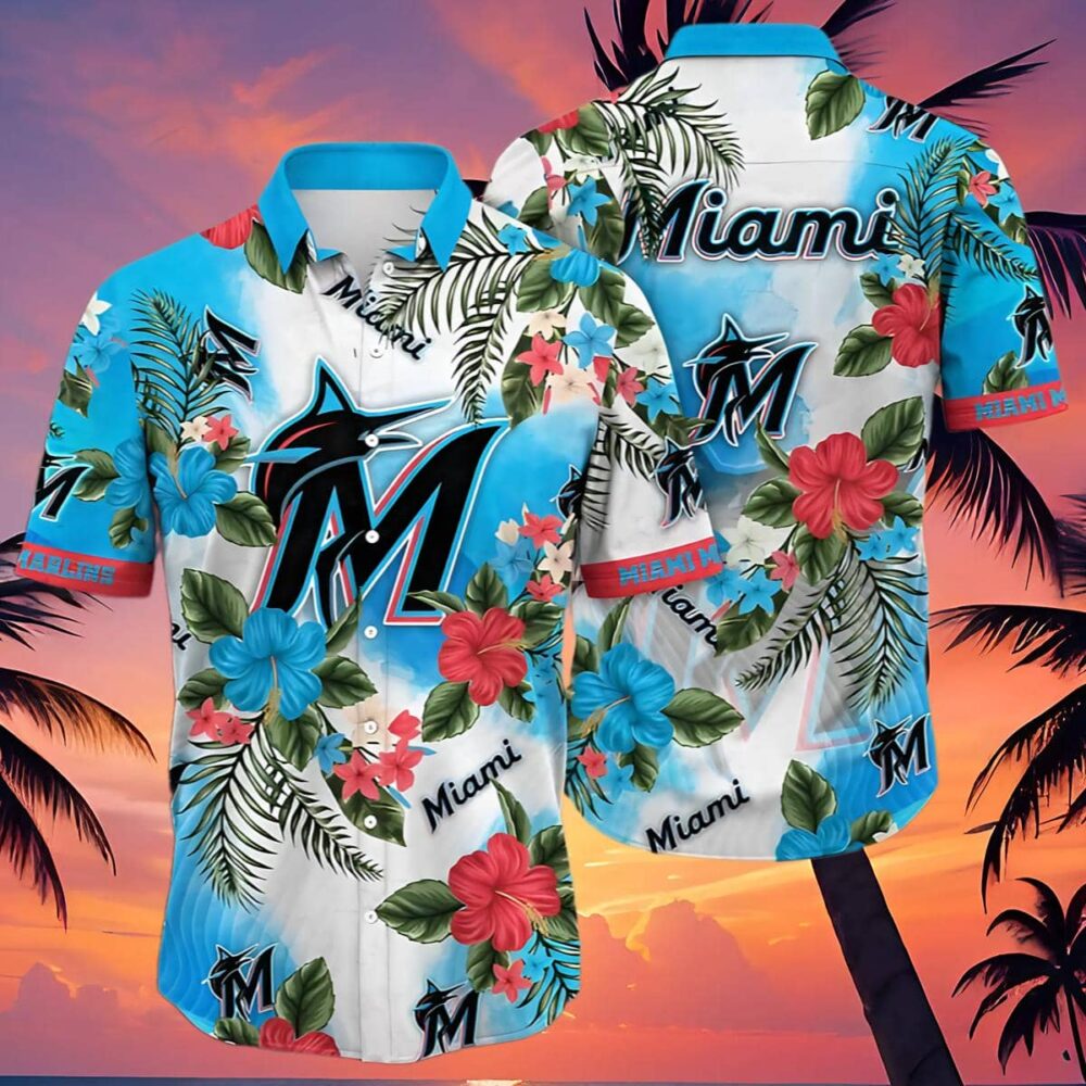 Miami Marlins Mlb Flower Hawaii Shirt For Fans Summer Football Shirts MLB Aloha Shirt Gift For Fans 4