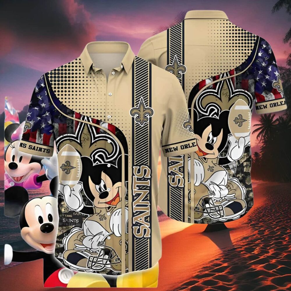 Mickey Mouse Americana Playmaker New Orleans Saints Hawaiian Shirt NFL Gifts For Fans 2