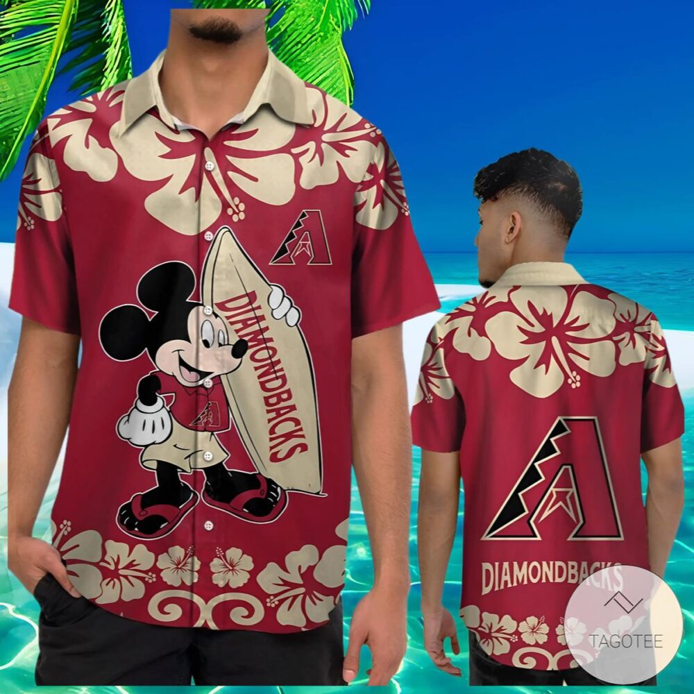 Mickey Mouse Arizona Diamondbacks Hawaiian Shirt Red MLB Aloha Shirt Gift For Fans 2