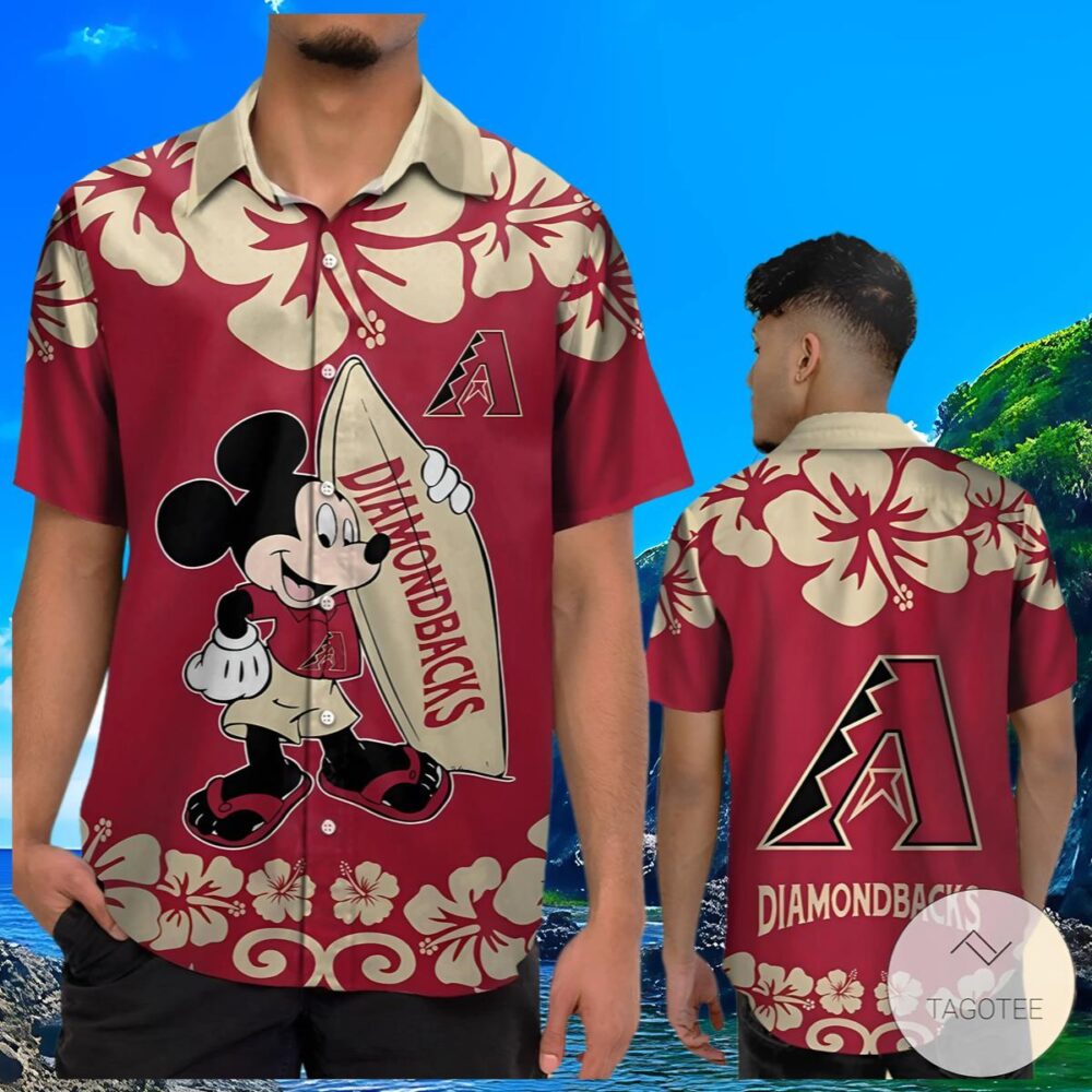 Mickey Mouse Arizona Diamondbacks Hawaiian Shirt Red MLB Aloha Shirt Gift For Fans 3